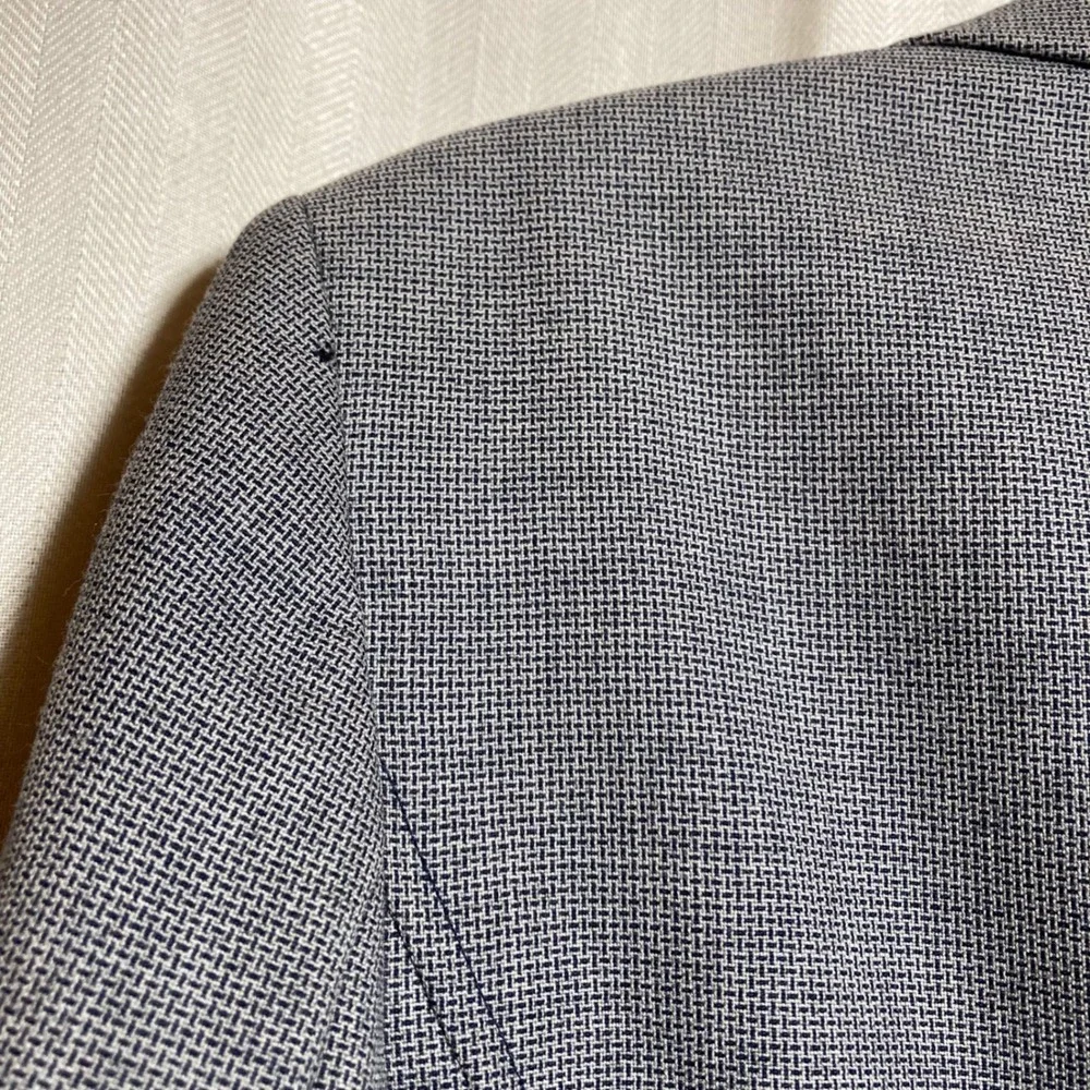 Pendleton Womens Blue Gray‎ 100% Virgin Wool Blazer Jacket Size 10 Made in USA